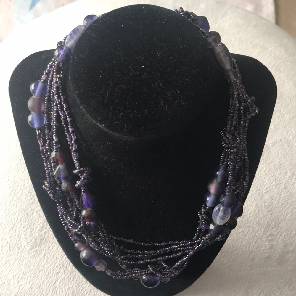 Coldwater Creek Long multistrand purple necklace